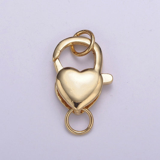 1x Gold Heart Clasp, Large Spring Ring measurement Include Loops 25mm, Necklace Bracelet Component supply for jewelry making, L-571