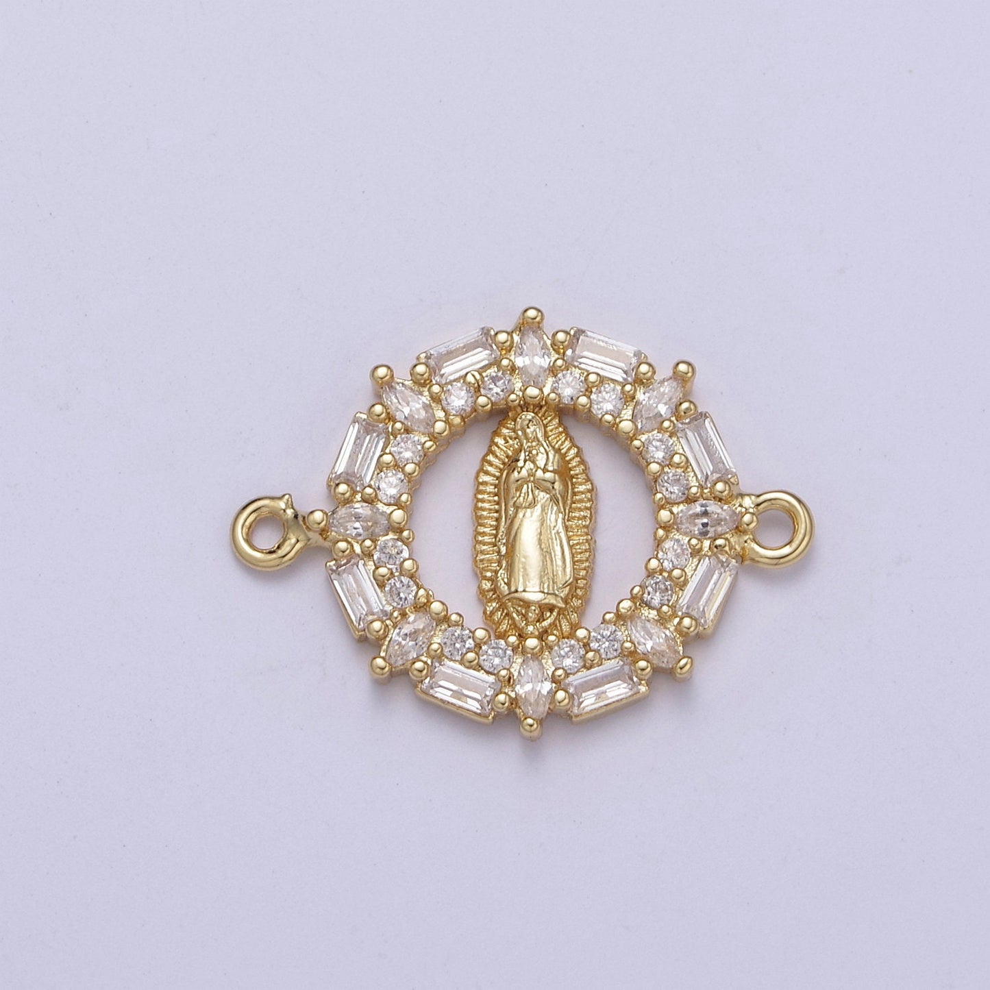 Dainty Cubic Lady Guadalupe Charm Connector for Bracelet F-434