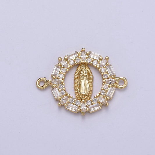 Dainty Cubic Lady Guadalupe Charm Connector for Bracelet F-434