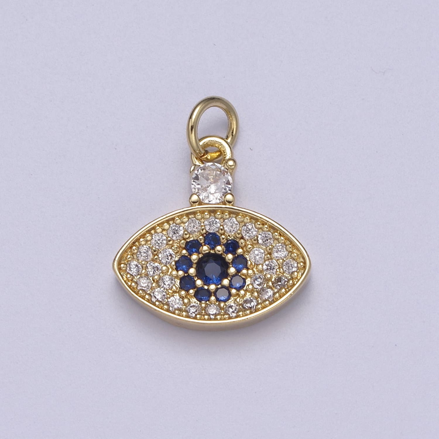 14K Gold Filled Evil Eye Pendant, Dainty Gold Eye Charm Jewelry, Good Luck, Amulet, Protection Pendant N-332