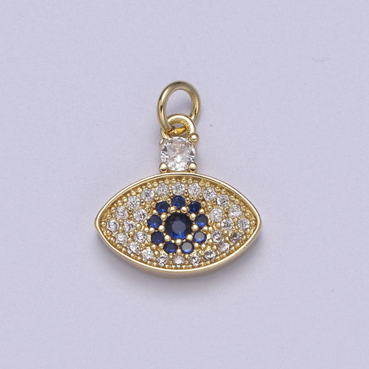 14K Gold Filled Evil Eye Pendant, Dainty Gold Eye Charm Jewelry, Good Luck, Amulet, Protection Pendant N-332