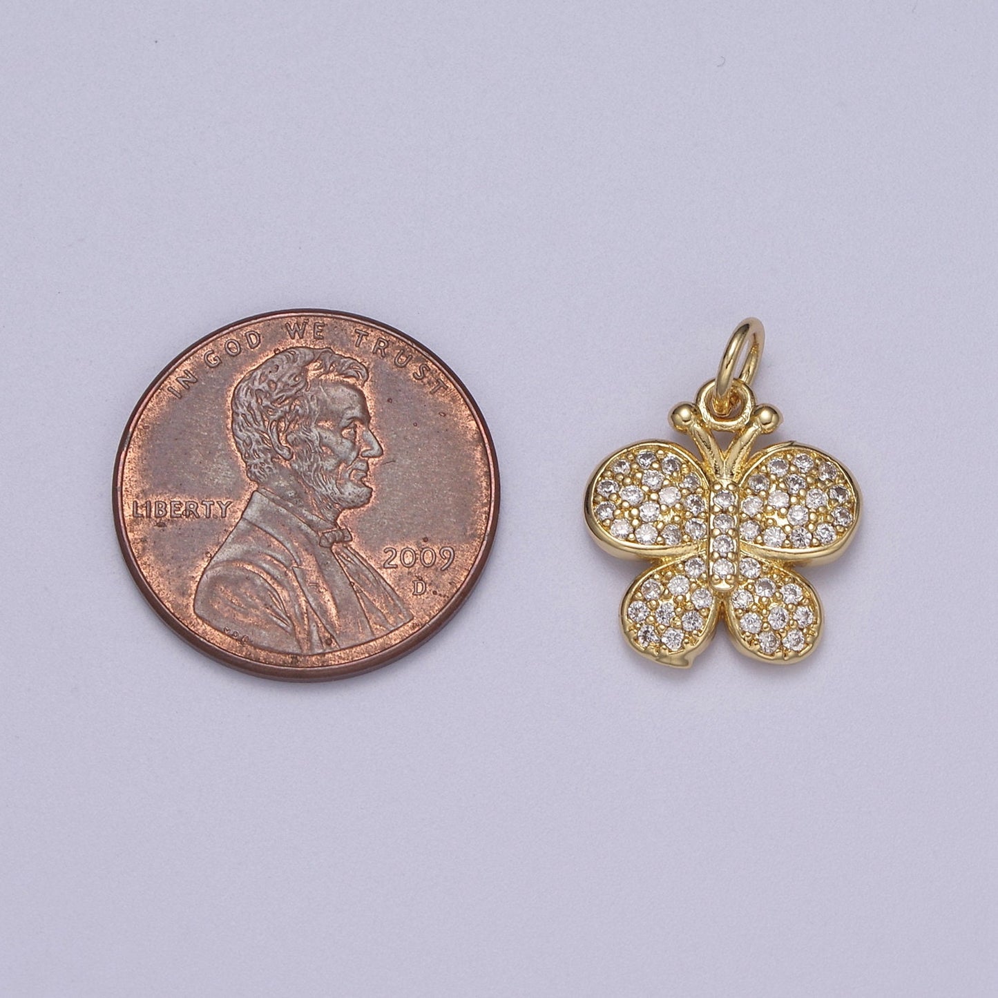 Mini Gold Filled Butterfly Charm Cubic Insect Mariposa Monarch Pendant N-266