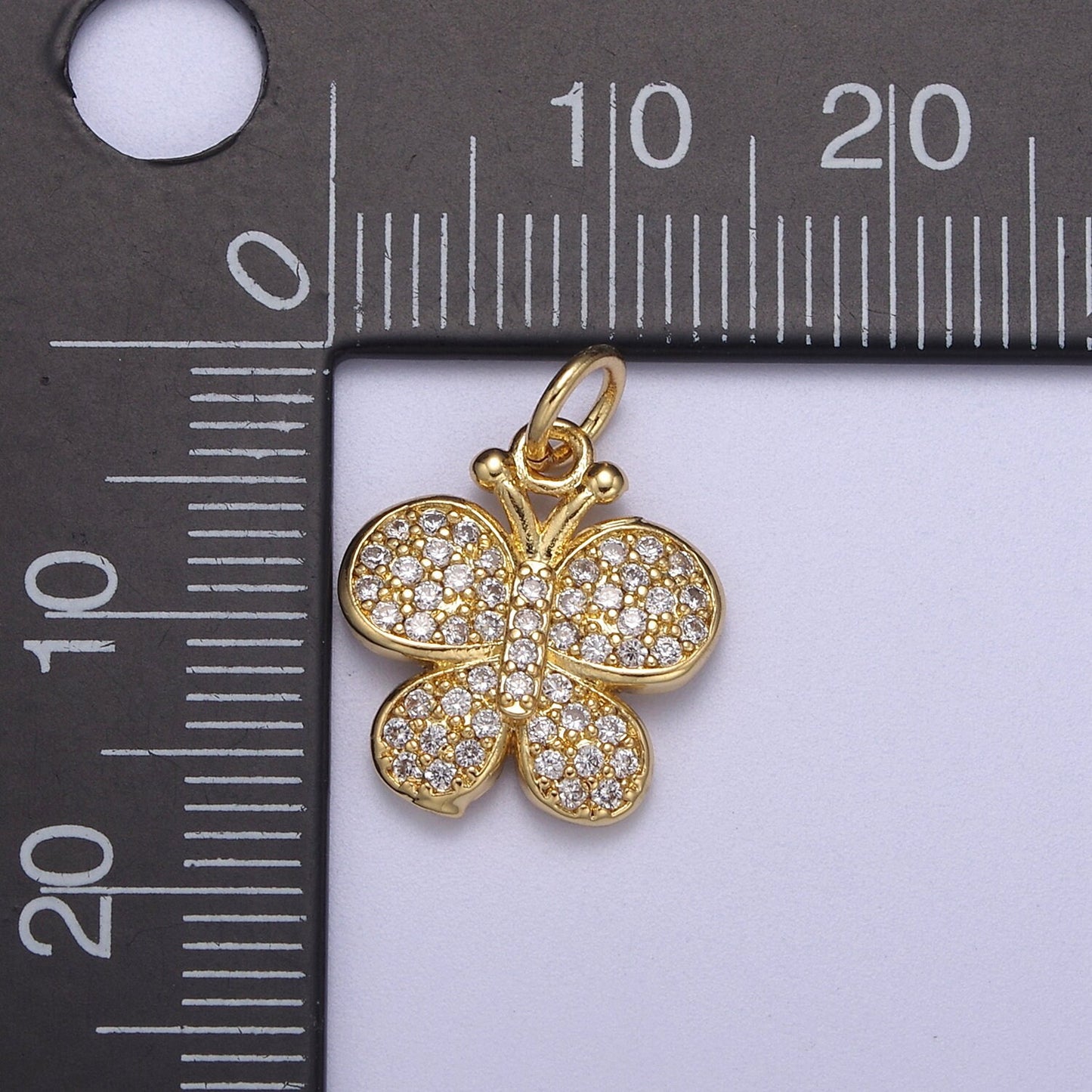 Mini Gold Filled Butterfly Charm Cubic Insect Mariposa Monarch Pendant N-266
