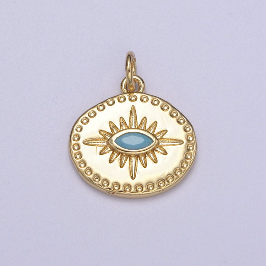 Gold Evil Eye Charm Necklace Blue Eye for Amulet Jewelry C-700
