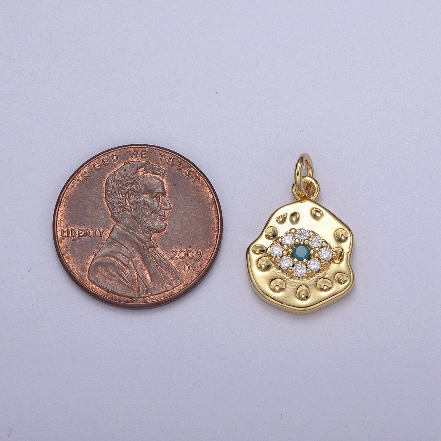 Mini Rustic Gold Filled Evil Eye Charm for Add on Charm Cubic Amulet Jewelry N-351, N-352, N-353, N-354