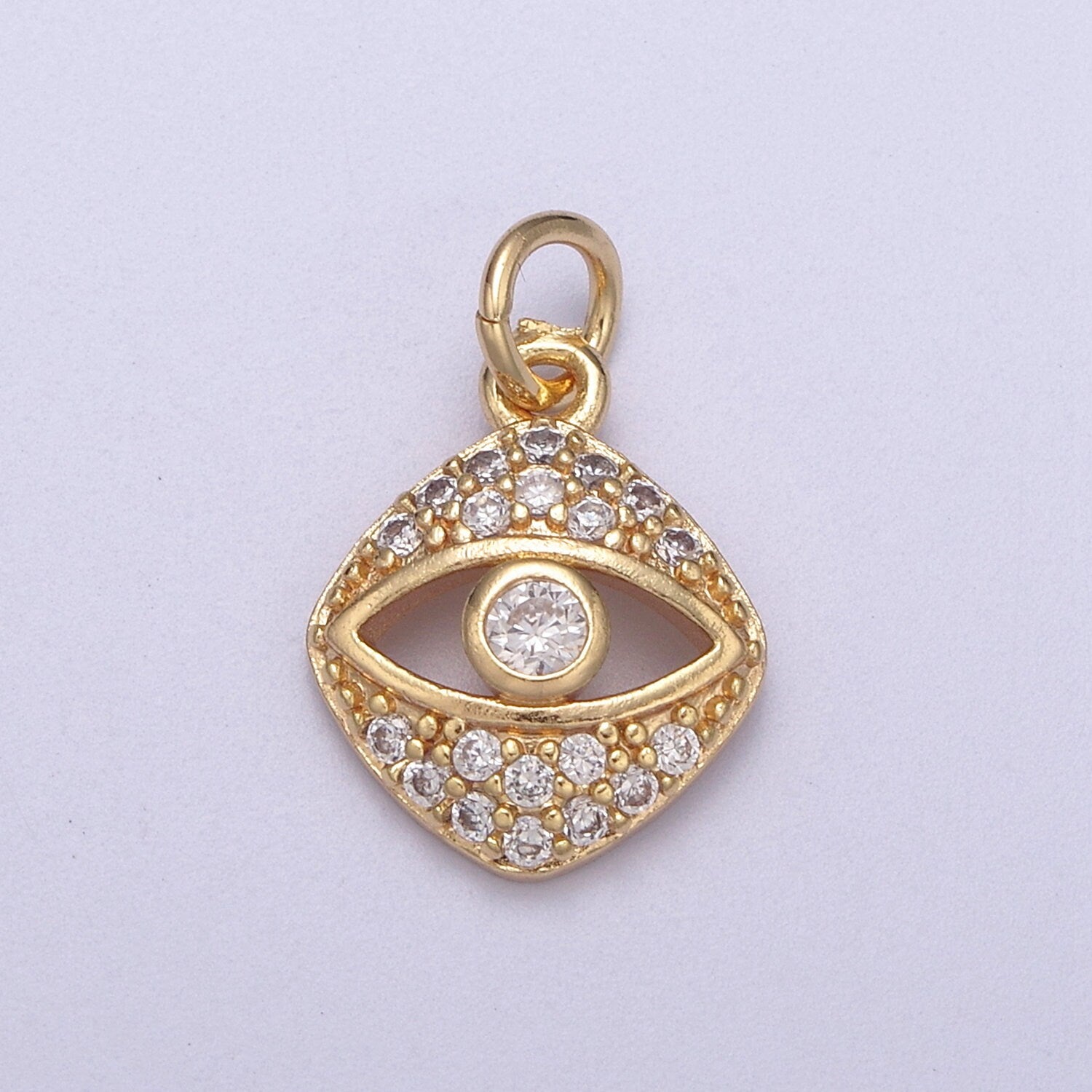 Dainty Gold Evil Eye Charm 16k Gold filled Eye Jewelry Add on Charm for Necklace Bracelet Earring N-288