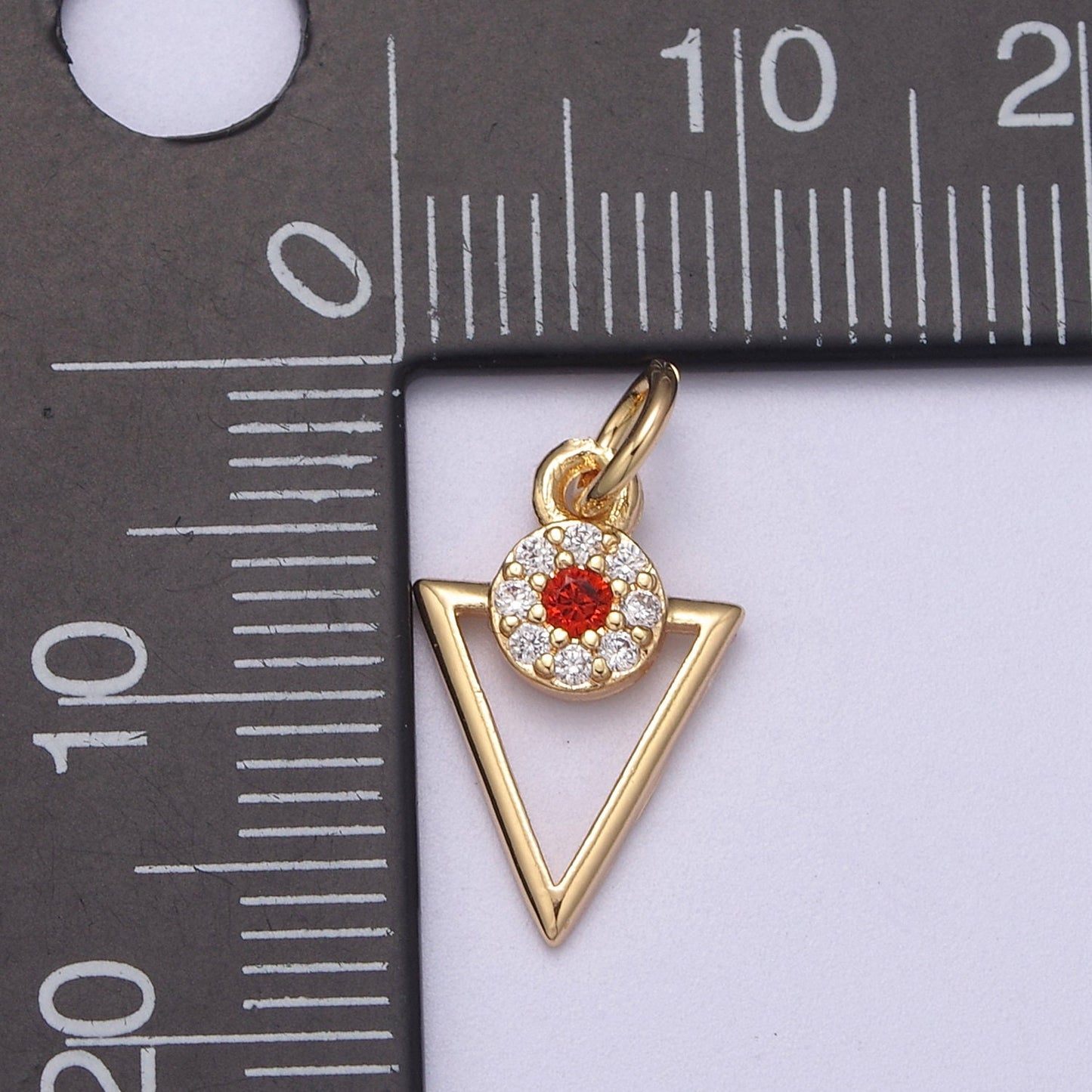 Mini Gold Triangle Charm Geometric Pendant for Add on charm Bracelet Necklace Earring Supply C-581