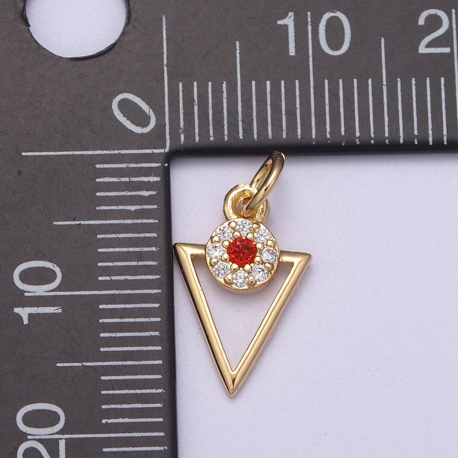 Mini Gold Triangle Charm Geometric Pendant for Add on charm Bracelet Necklace Earring Supply C-581