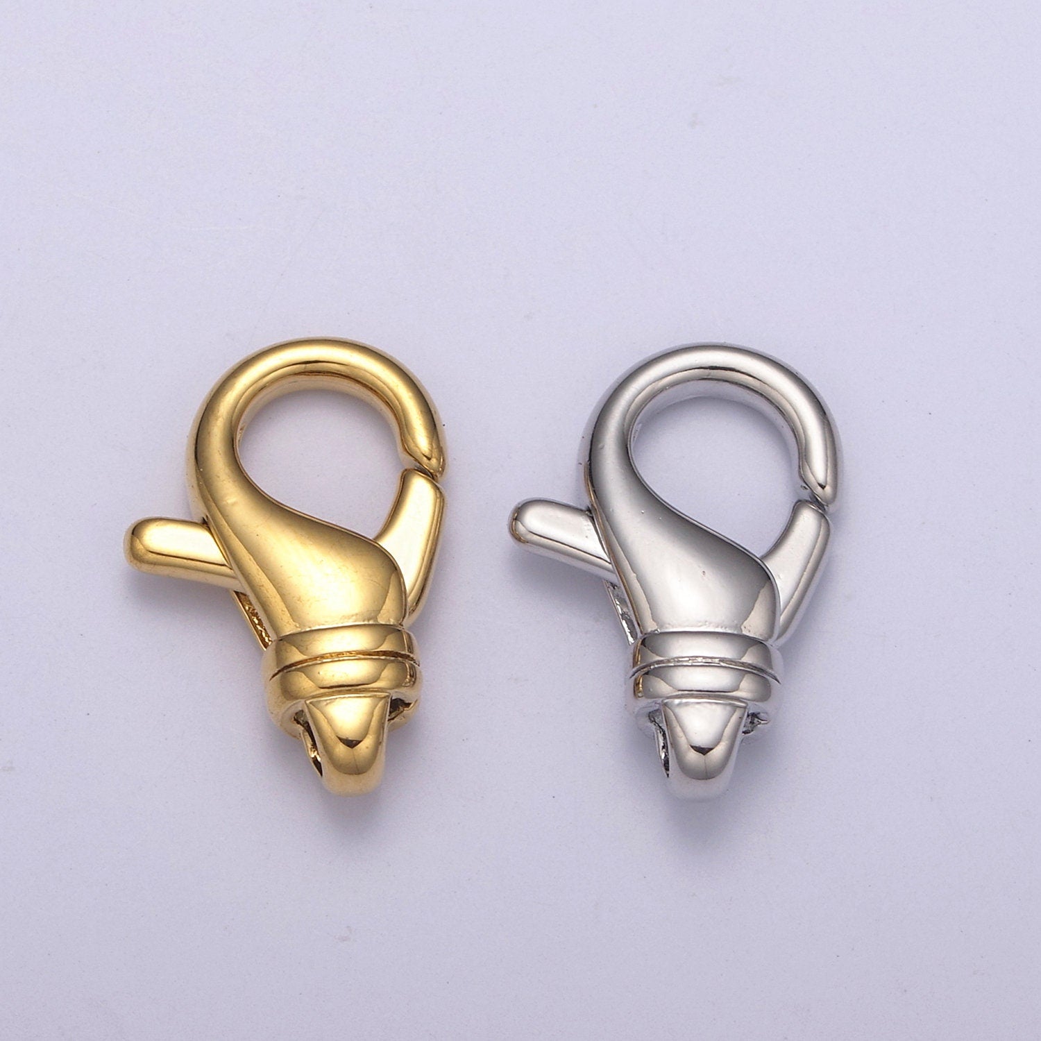 Silver / Gold Lobster Clasps - Teardrop 24K Gold Filled Clasp for Jewelry Making Findings L-588/L-589