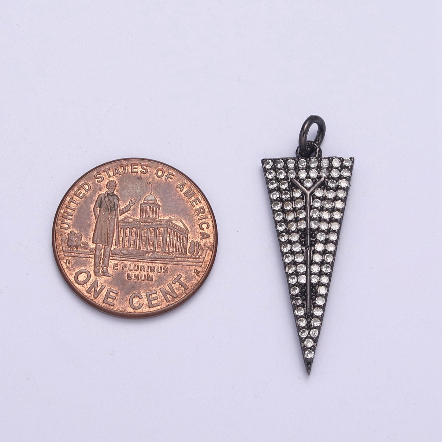 Arrowheads Charm Gold Cubic Arrow Pendant Black Triangle Men Pendant, Geometric N-322 / N-323