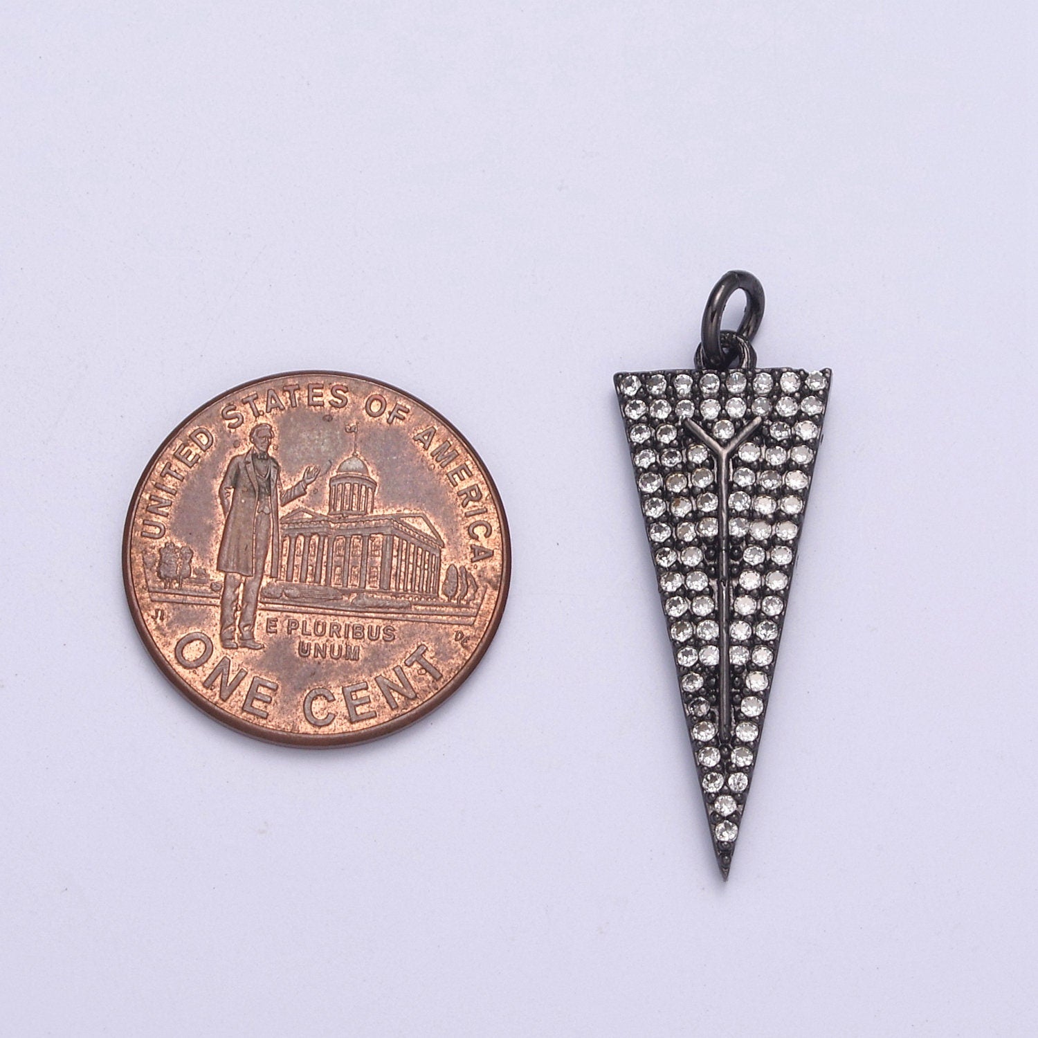 Arrowheads Charm Gold Cubic Arrow Pendant Black Triangle Men Pendant, Geometric N-322 / N-323
