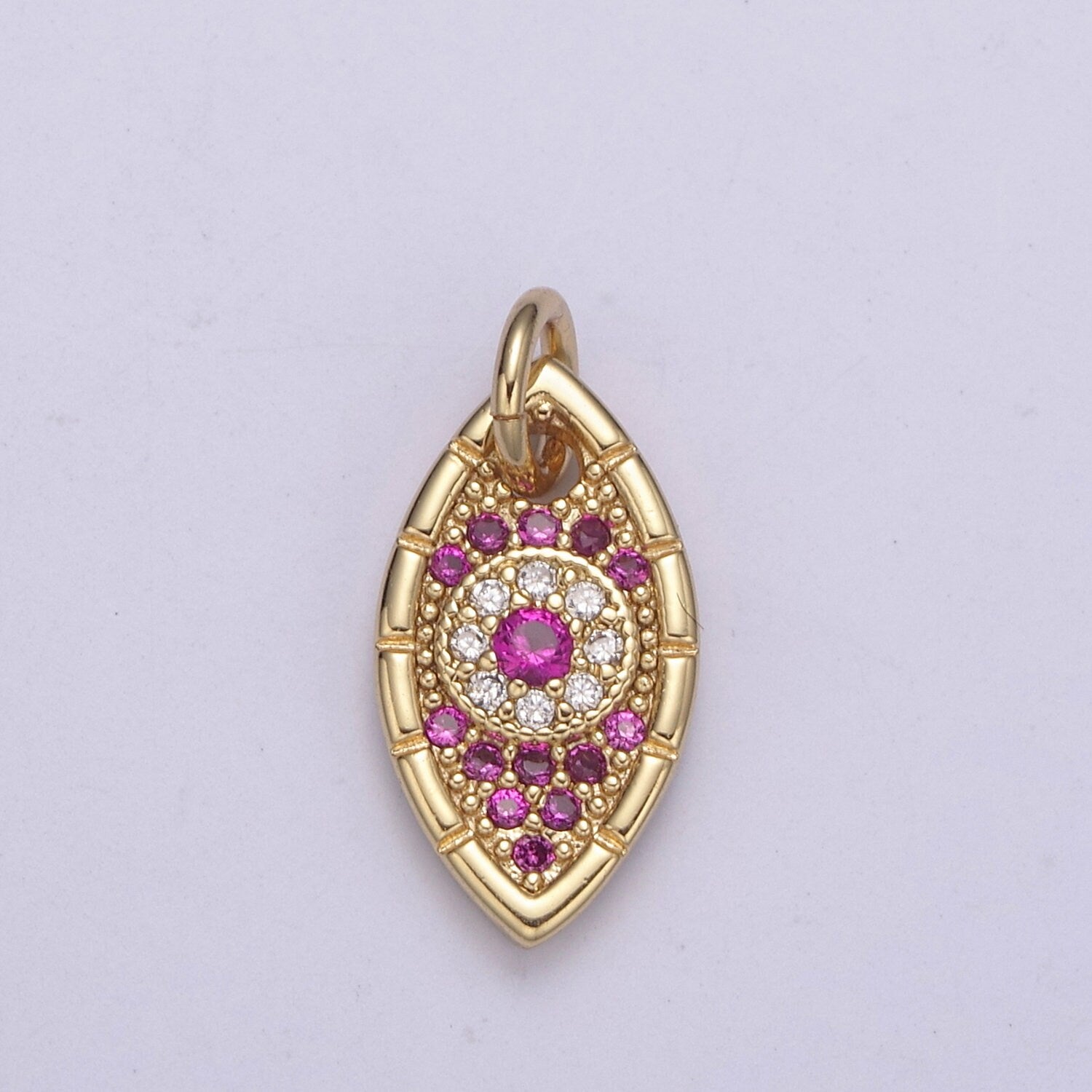 Gold Evil Eye Charm, Gold Eye Charm With Cubic Zirconia, Protecting Eye Charm, Dainty Eye Charm, Protecting Jewelry N-328 / N-329 / N-330
