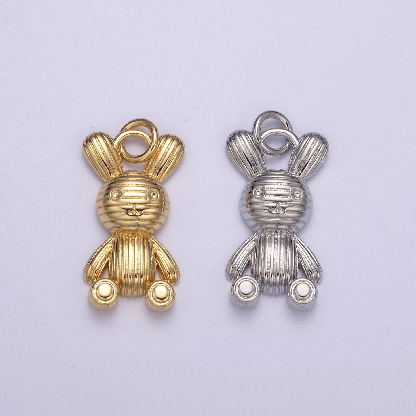 Gold Balloon Rabbit Charm Silver Figurine Statue Balloon Rabbit Pendant N-256 / N-257