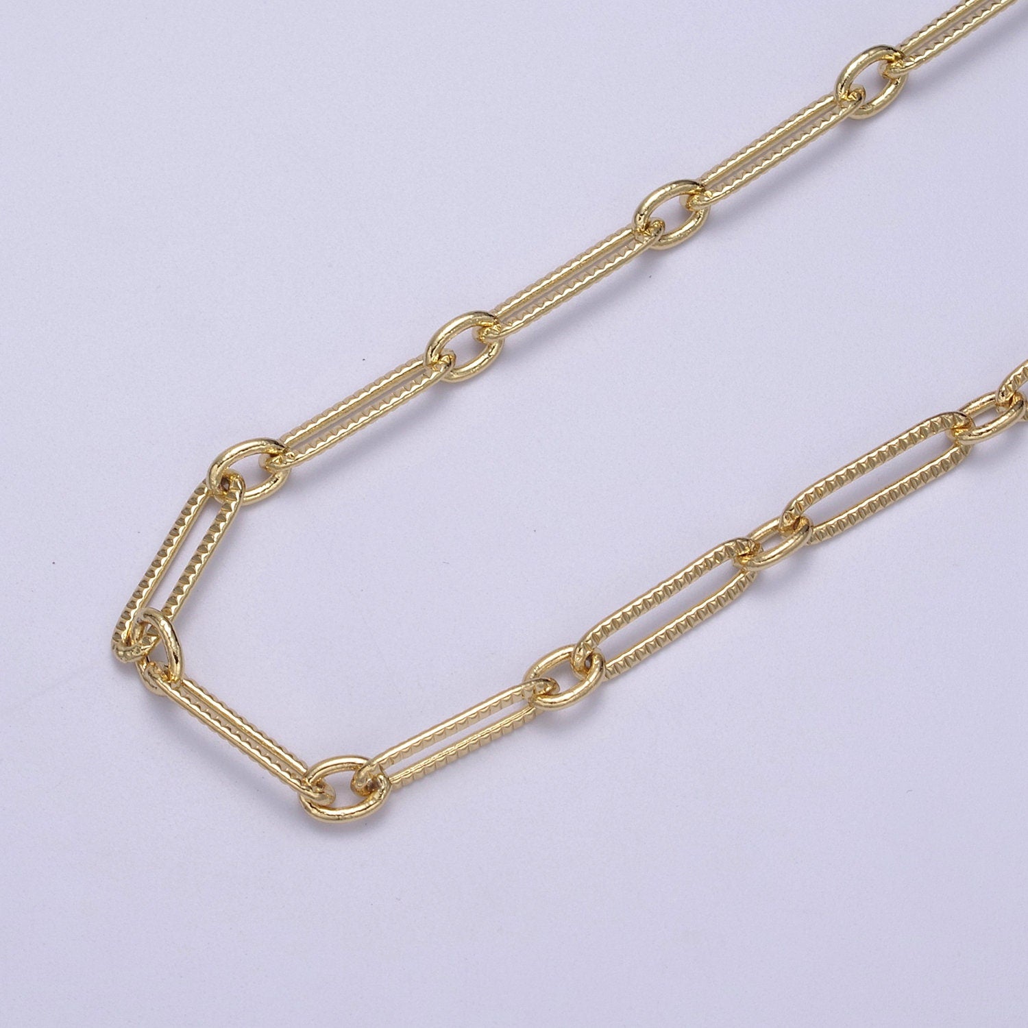 Gold Oval Cable Paperclip Chain by Yard, Link Cable Thick Elongate Chain, Wholesale bulk Roll Chain Jewelry Making 18.7x5.1mm, ROLL-609,610