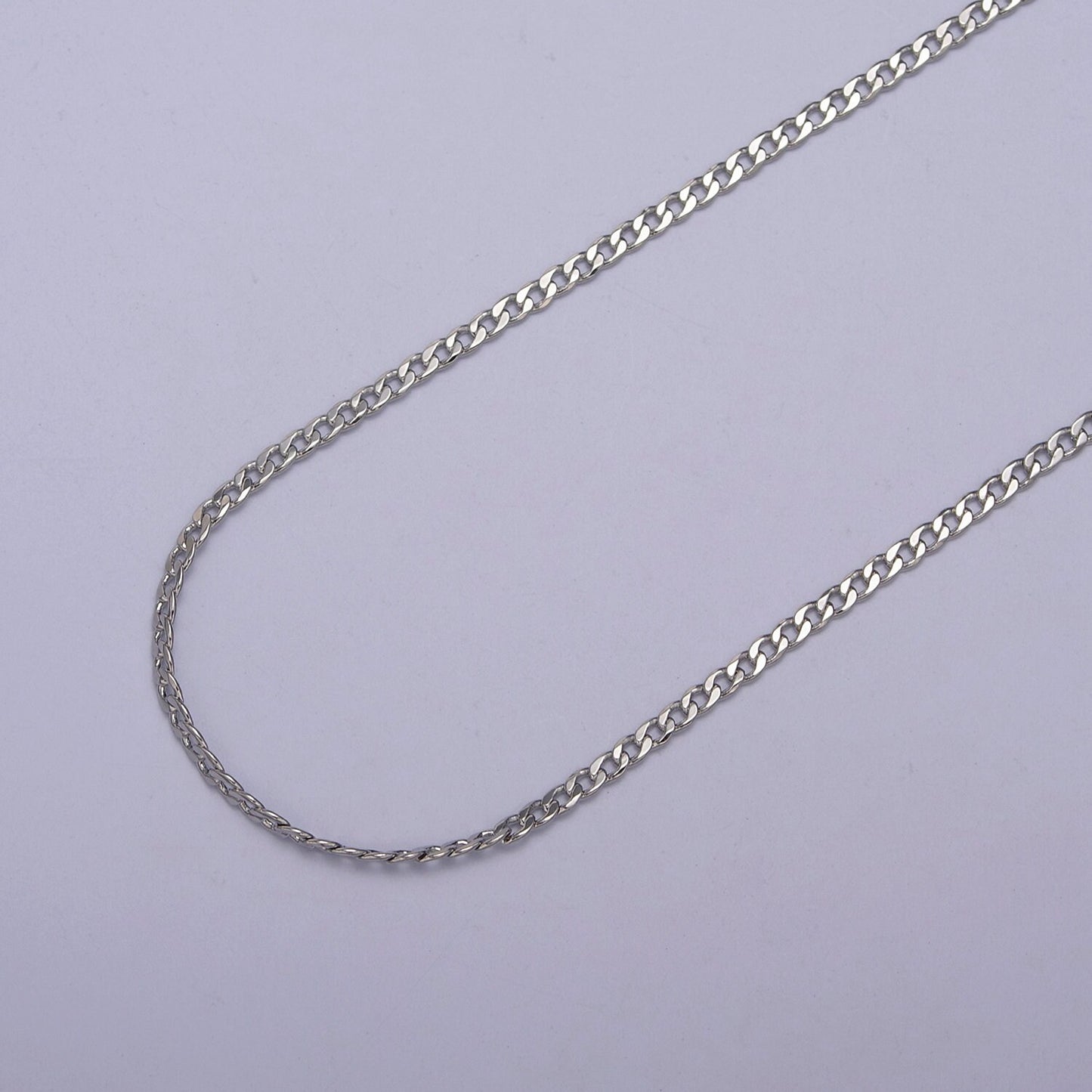 Matte gleaming Gold Cuban Curb Chain by Yard, Florida Link Chain,Wholesale bulk Roll Chain for Jewelry Making, Width 1.8 mm,Roll- 623-624