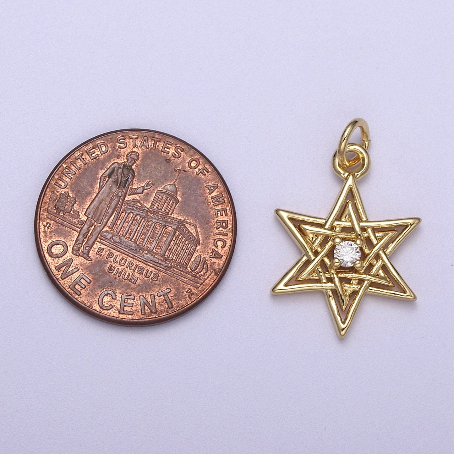 Wholesale Gold Star of David Charms, Jewish Charm, Religious N-337