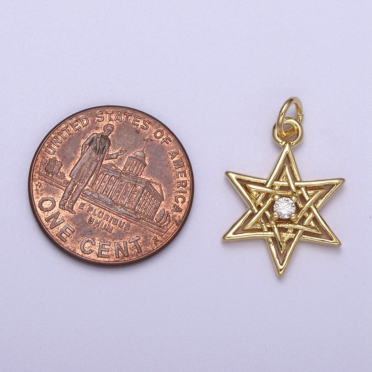 Wholesale Gold Star of David Charms, Jewish Charm, Religious N-337