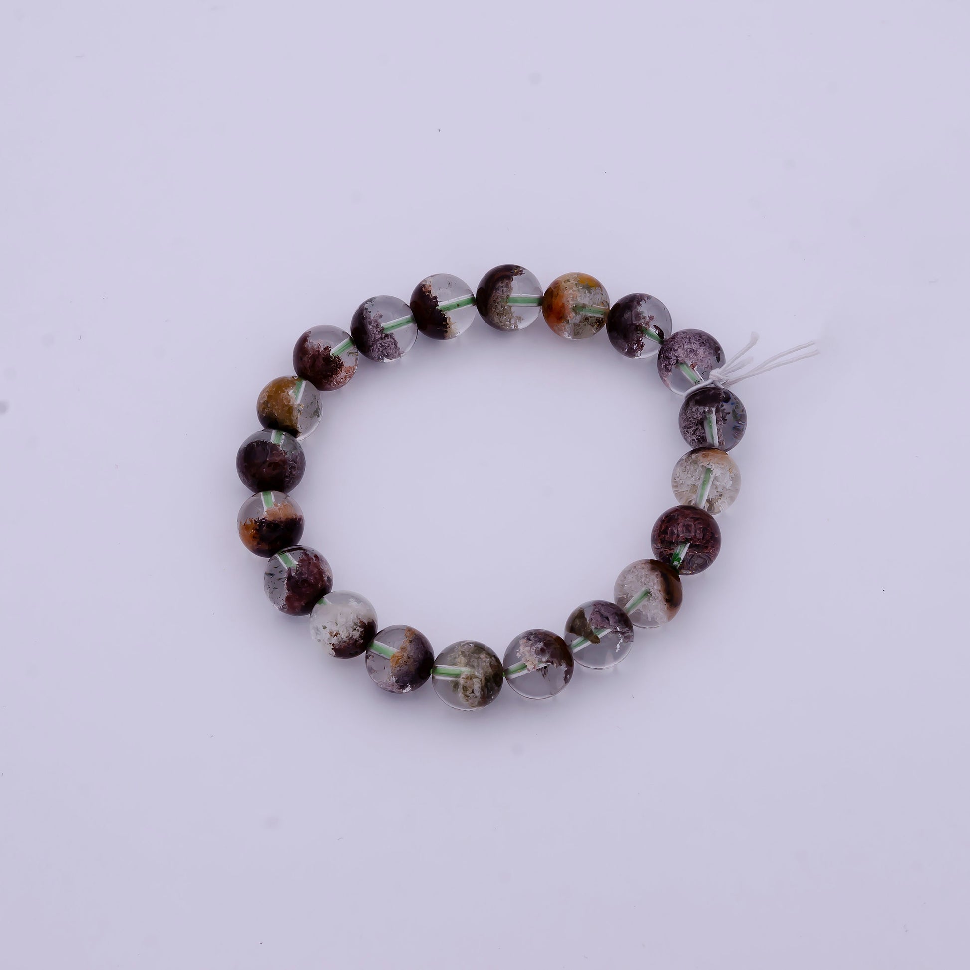 Handmade Bracelet 10mm Phantom Quartz Natural stone Beads,Jewelry gemstone,Sahasrasa Crown chakras Leo-1603-11