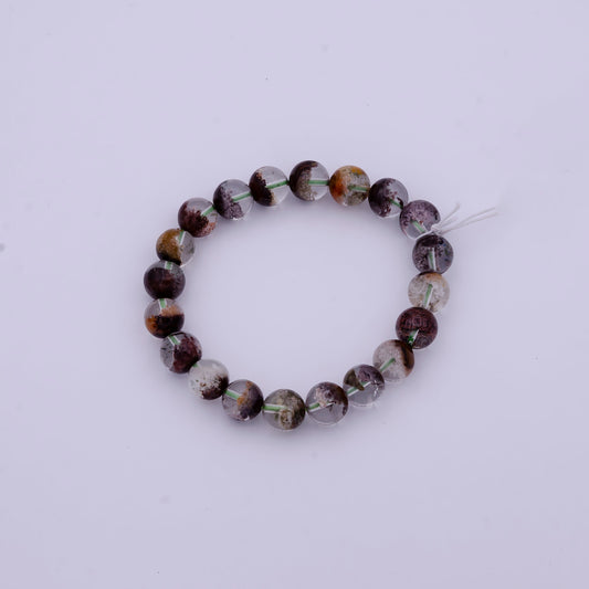 Handmade Bracelet 10mm Phantom Quartz Natural stone Beads,Jewelry gemstone,Sahasrasa Crown chakras Leo-1603-11