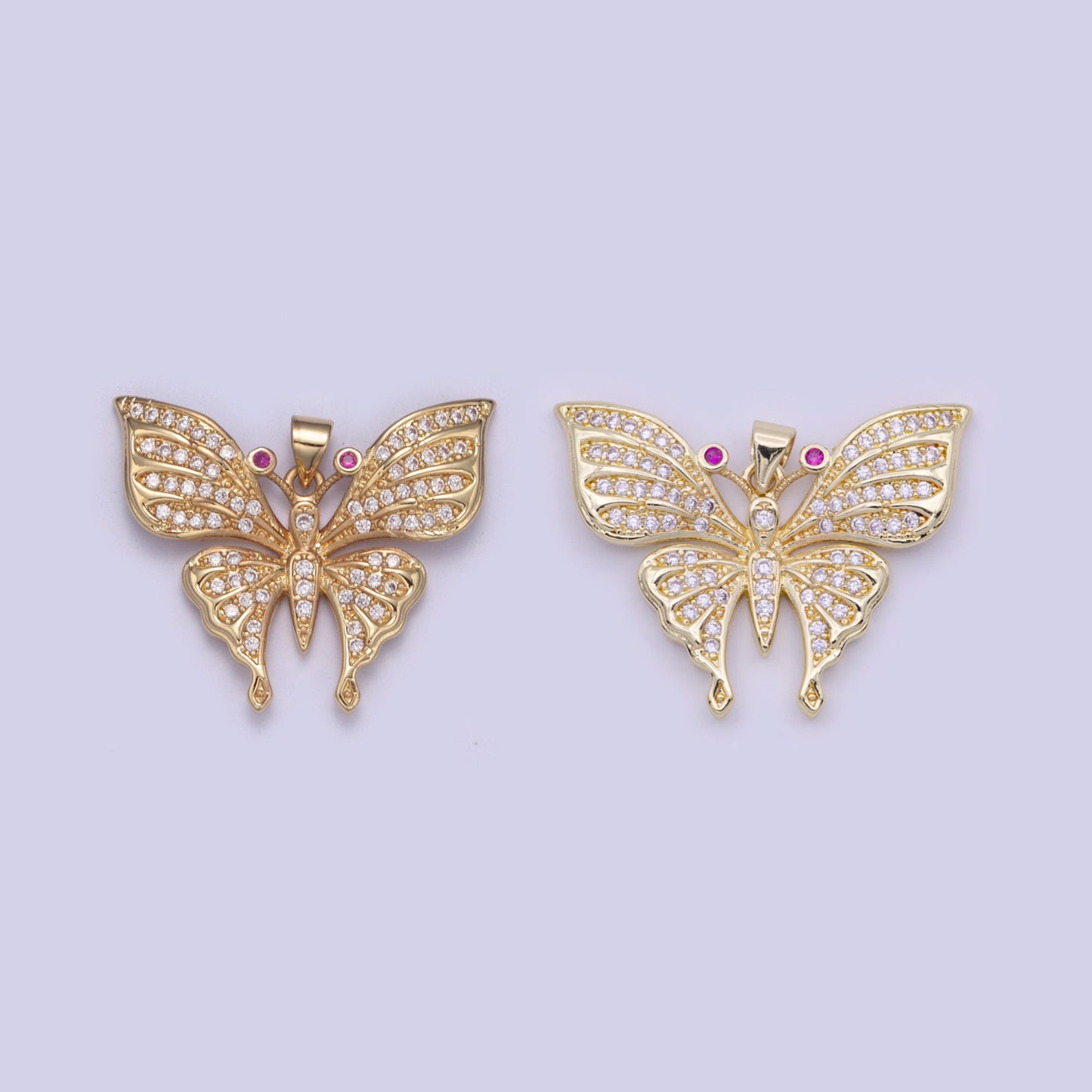 Micro pave Cubic Zirconia Gold Filled Butterfly Charm Mariposa Butterfly Pendant DIY Jewelry Accessories H-504