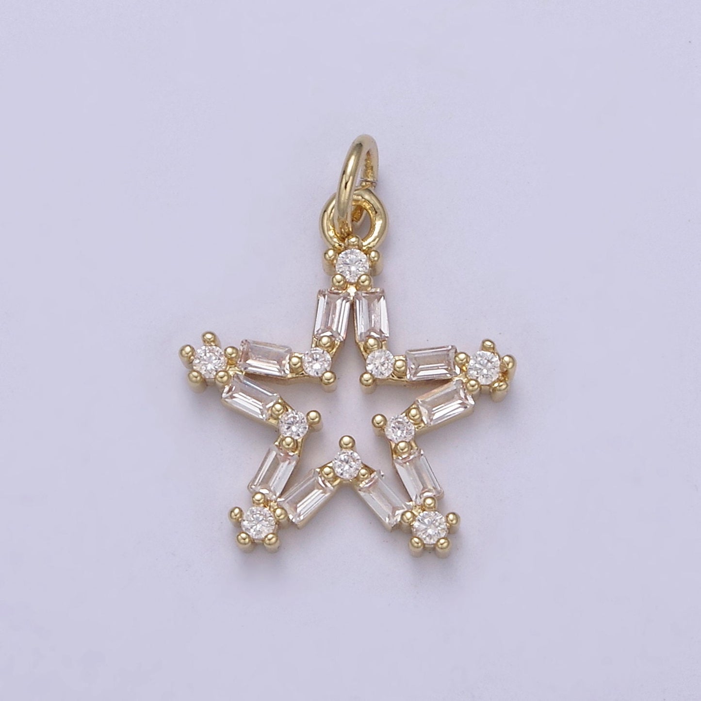 Tiny CZ Bright Stars Cubic Zirconia Small Starburst North Star Pendant - Gold Filled CZ Drop Charm Pendant, Celestial Jewelry, Pointed Stars