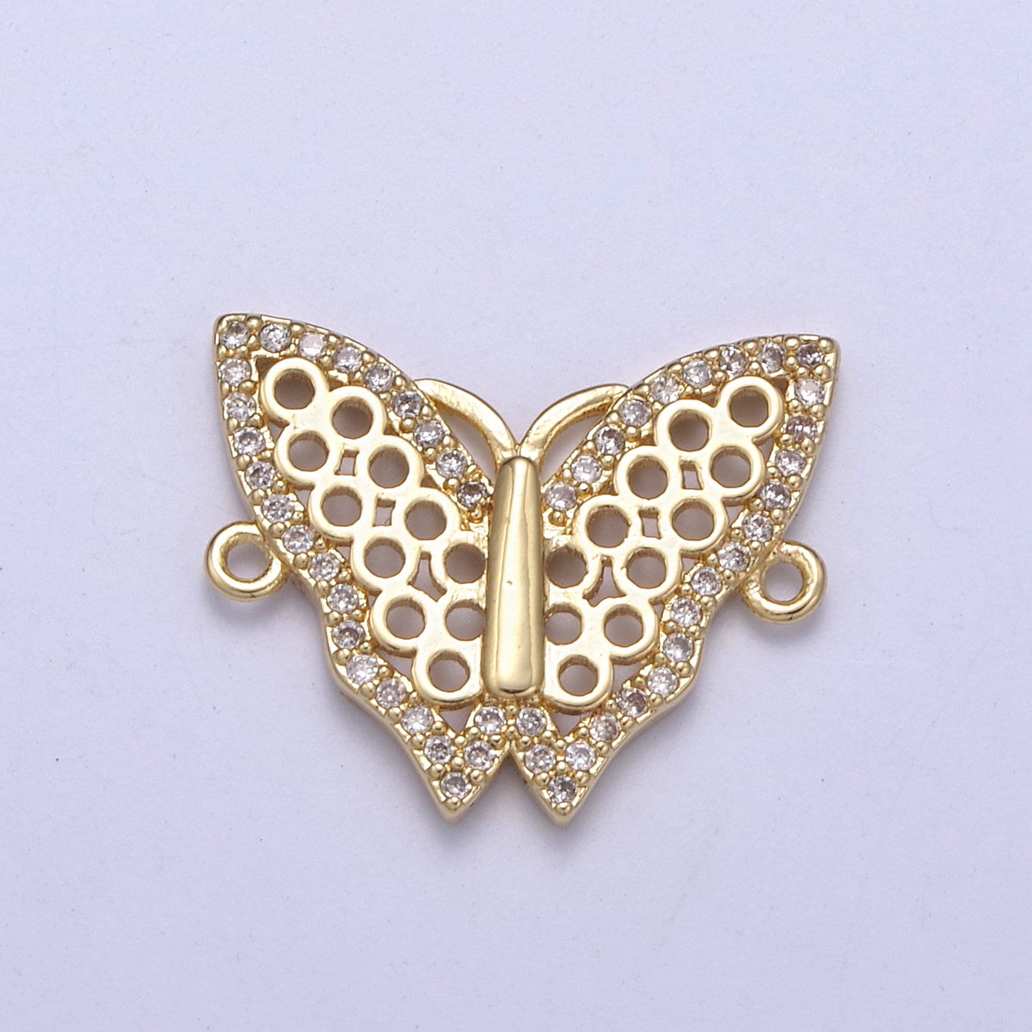 Dainty Gold Mariposa Butterfly Charm Connector for Bracelet Necklace Supply F-682