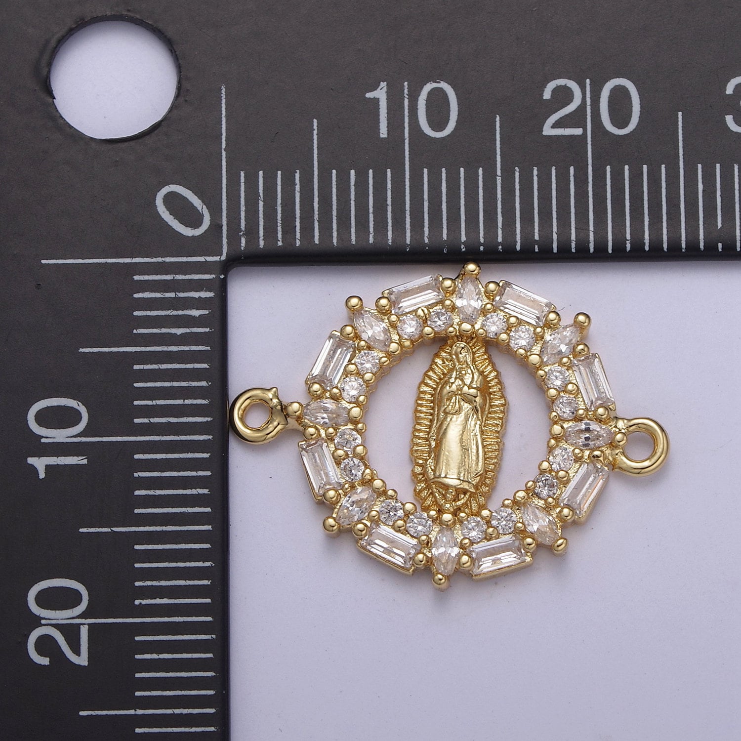 Dainty Cubic Lady Guadalupe Charm Connector for Bracelet F-434