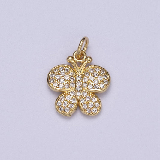 Mini Gold Filled Butterfly Charm Cubic Insect Mariposa Monarch Pendant N-266