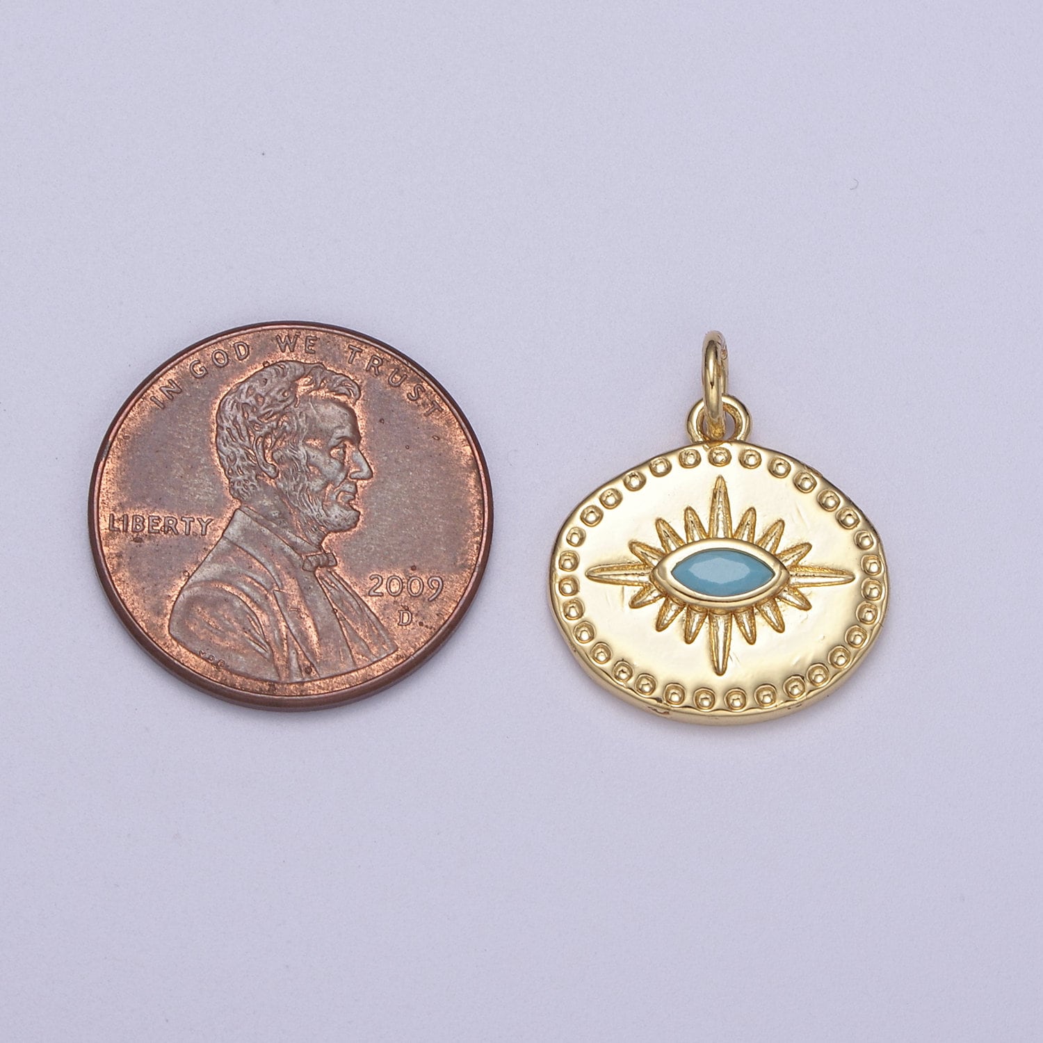 Gold Evil Eye Charm Necklace Blue Eye for Amulet Jewelry C-700