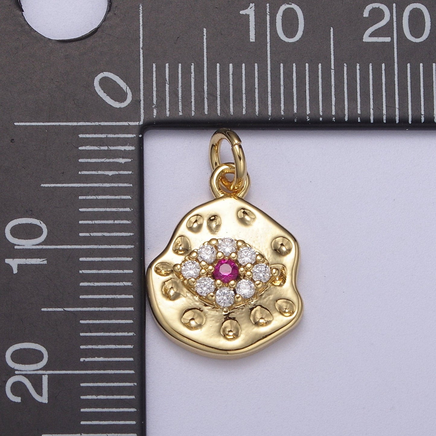 Mini Rustic Gold Filled Evil Eye Charm for Add on Charm Cubic Amulet Jewelry N-351, N-352, N-353, N-354