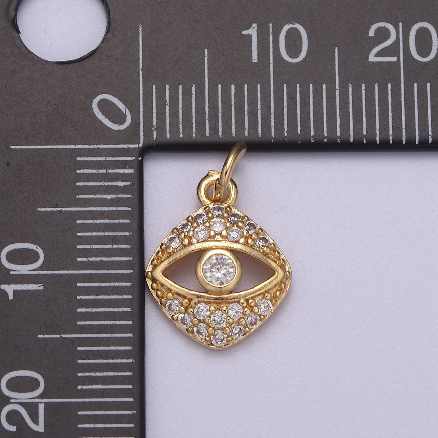 Dainty Gold Evil Eye Charm 16k Gold filled Eye Jewelry Add on Charm for Necklace Bracelet Earring N-288