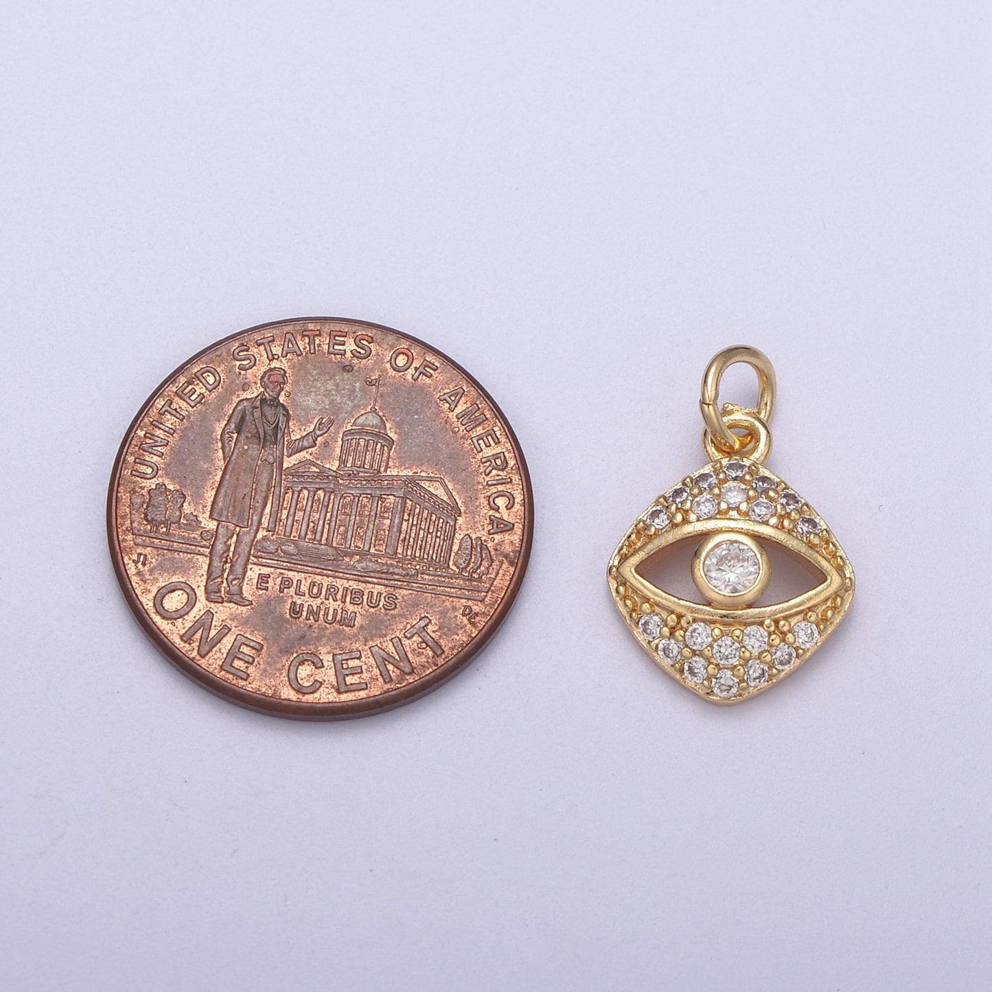 Dainty Gold Evil Eye Charm 16k Gold filled Eye Jewelry Add on Charm for Necklace Bracelet Earring N-288