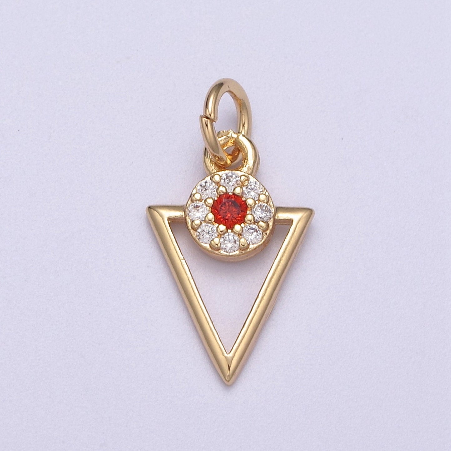 Mini Gold Triangle Charm Geometric Pendant for Add on charm Bracelet Necklace Earring Supply C-581