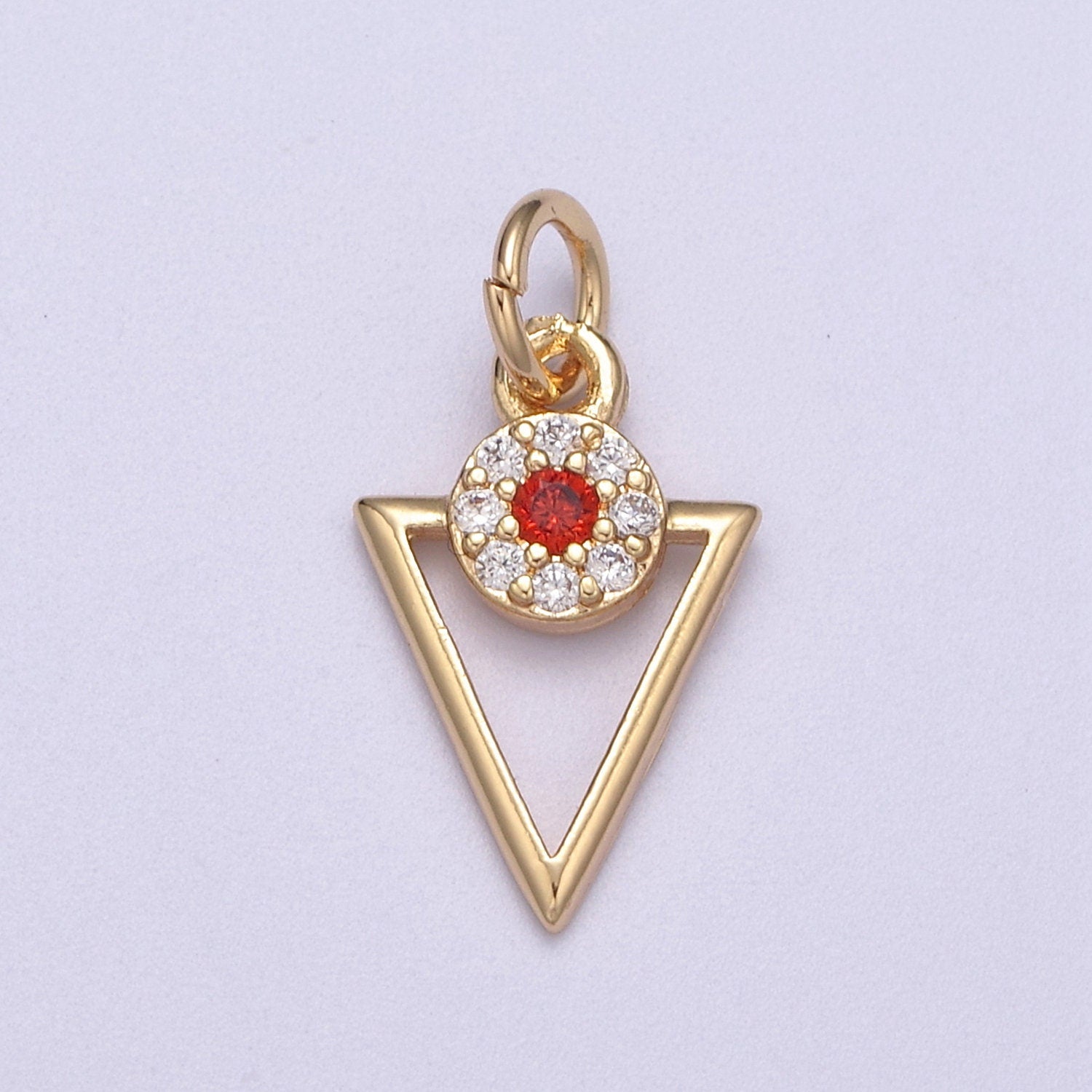 Mini Gold Triangle Charm Geometric Pendant for Add on charm Bracelet Necklace Earring Supply C-581