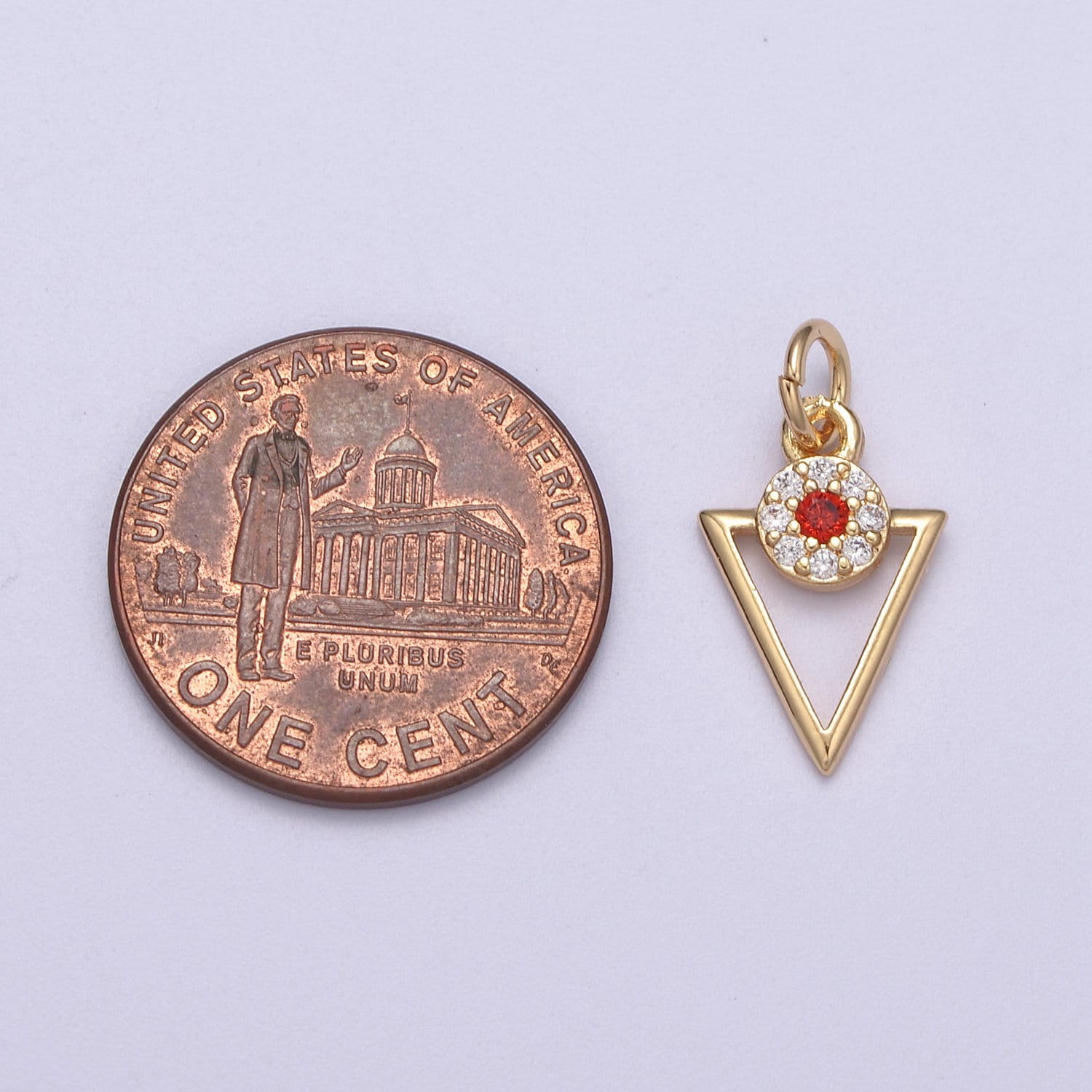 Mini Gold Triangle Charm Geometric Pendant for Add on charm Bracelet Necklace Earring Supply C-581