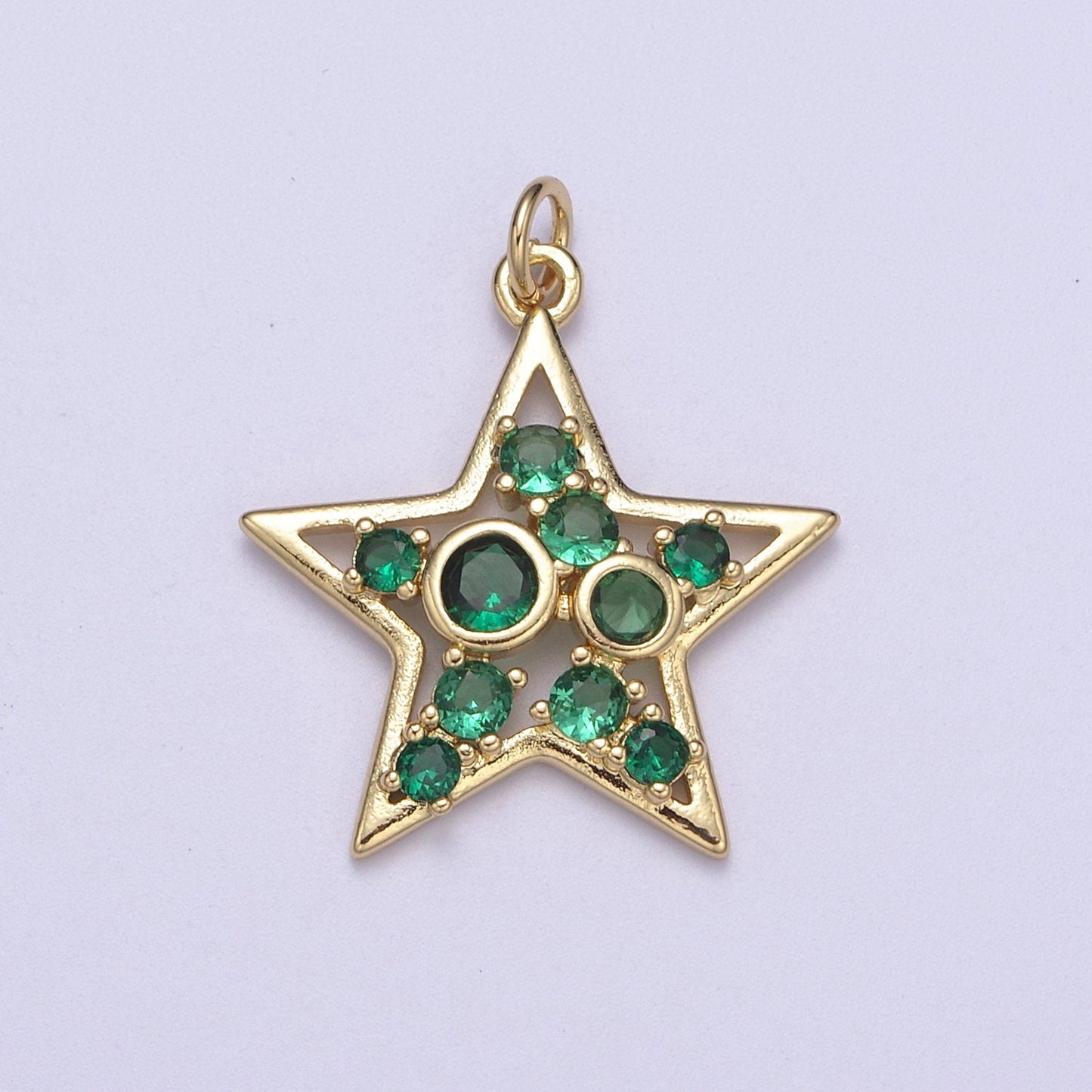 Twinkle Little Star Green Pink Cz Star Celestial Jewelry Inspired Pendant N-302 / N-303