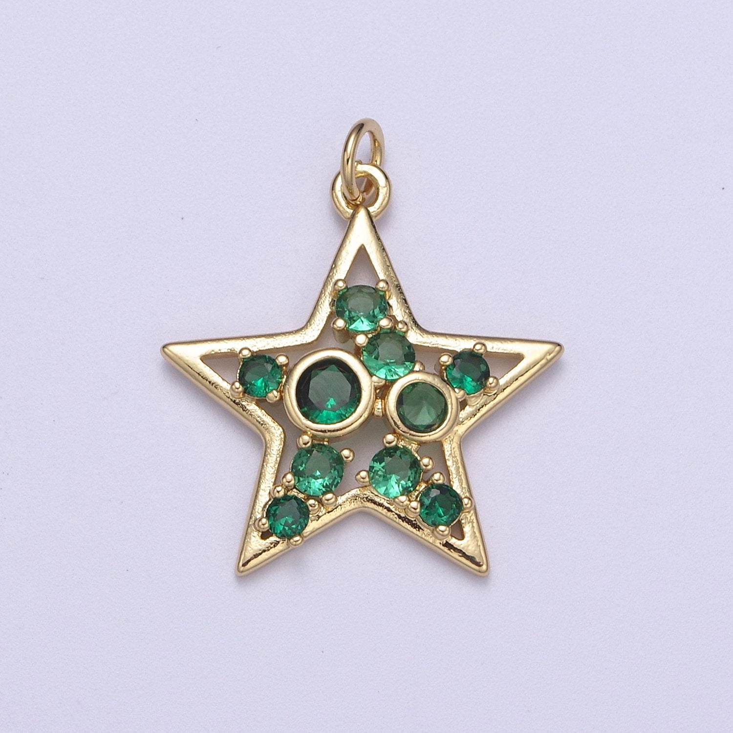 Twinkle Little Star Green Pink Cz Star Celestial Jewelry Inspired Pendant N-302 / N-303