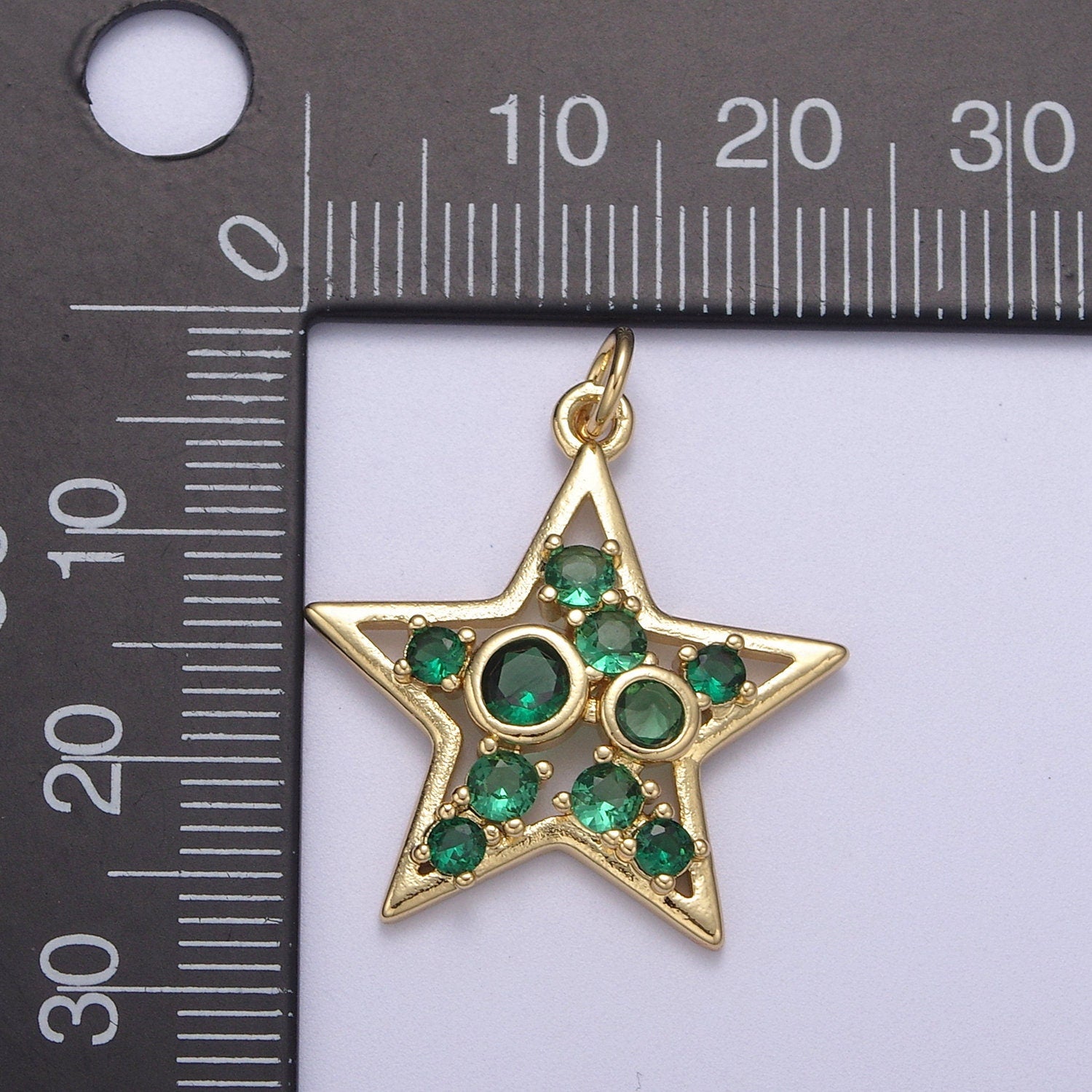 Twinkle Little Star Green Pink Cz Star Celestial Jewelry Inspired Pendant N-302 / N-303
