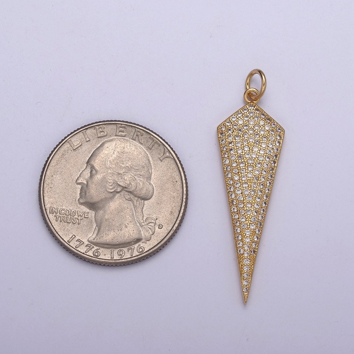 Triangle Pendant, Cubic Triangle Charm Gold Filled Triangle Arrowhead, Silver Arrowhead Charm, Triangle Charm N-324 / N-325