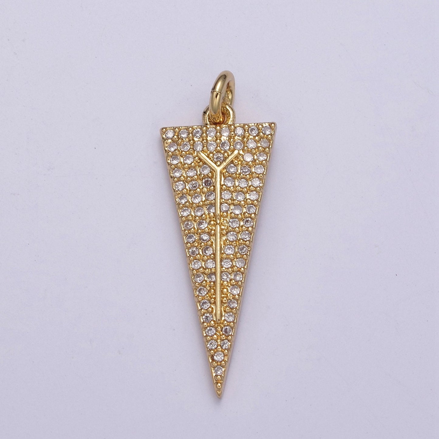 Arrowheads Charm Gold Cubic Arrow Pendant Black Triangle Men Pendant, Geometric N-322 / N-323