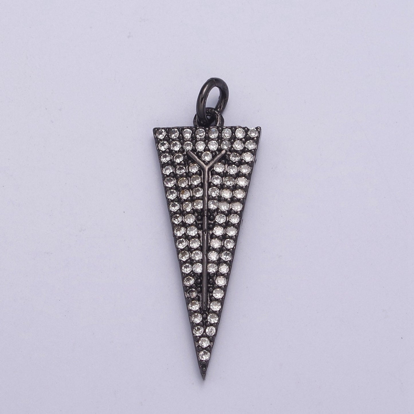 Arrowheads Charm Gold Cubic Arrow Pendant Black Triangle Men Pendant, Geometric N-322 / N-323