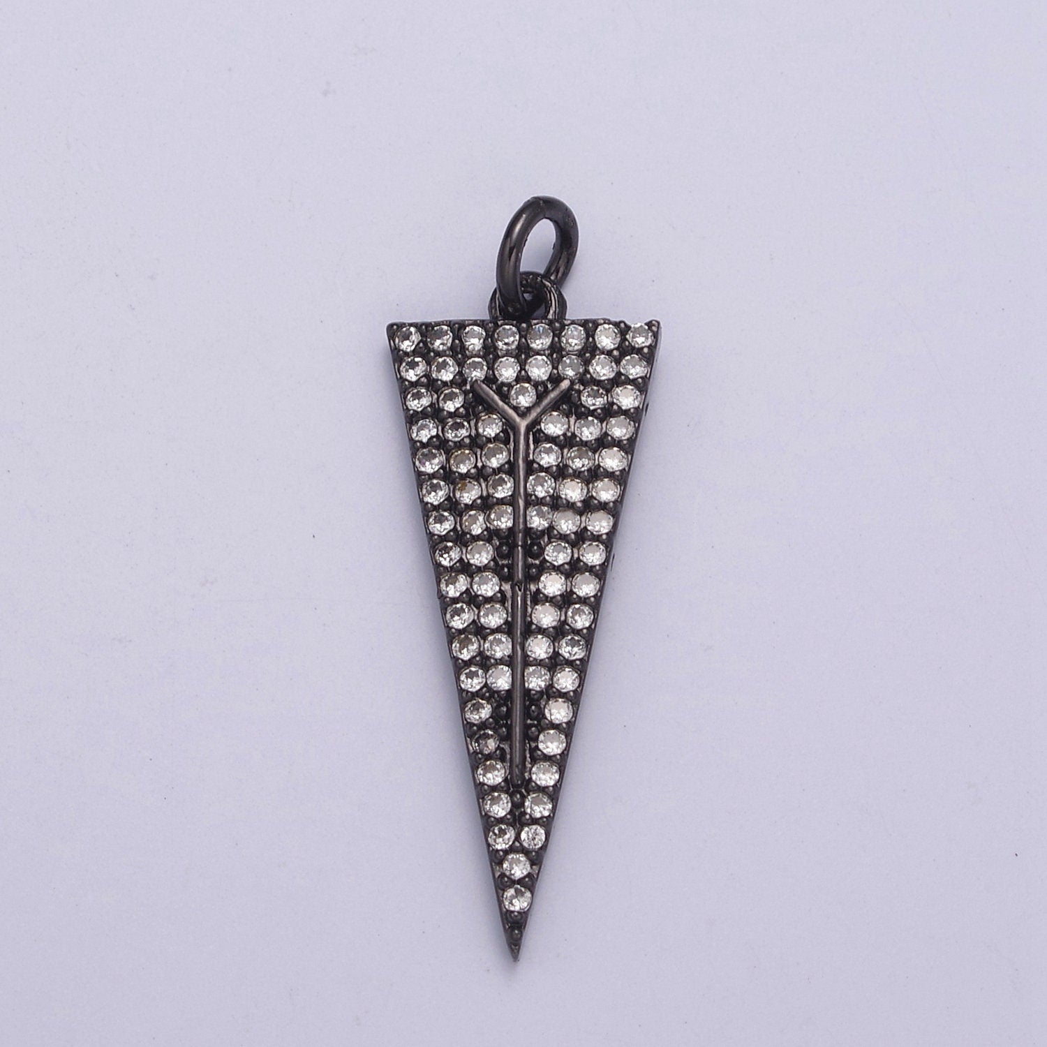 Arrowheads Charm Gold Cubic Arrow Pendant Black Triangle Men Pendant, Geometric N-322 / N-323