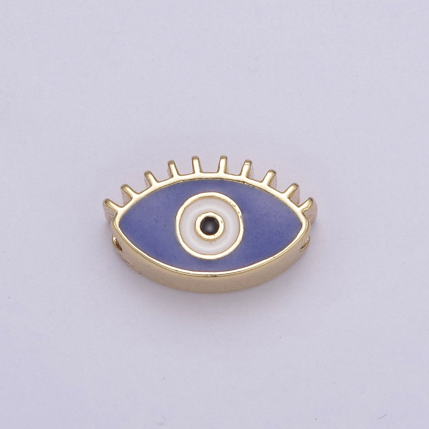 13.7X8.5mm Black Blue White Evil Eye Enamel Bead, 14K Gold Bead for Bracelet Necklace Supply Large Hole Beads B-755, B-756, B-759