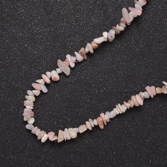 Pink Opal Beaded Necklace - Chip Necklace Healing Crystals, Gemstone Necklace, Handmade Jewelry, Crystal Necklace WA-631