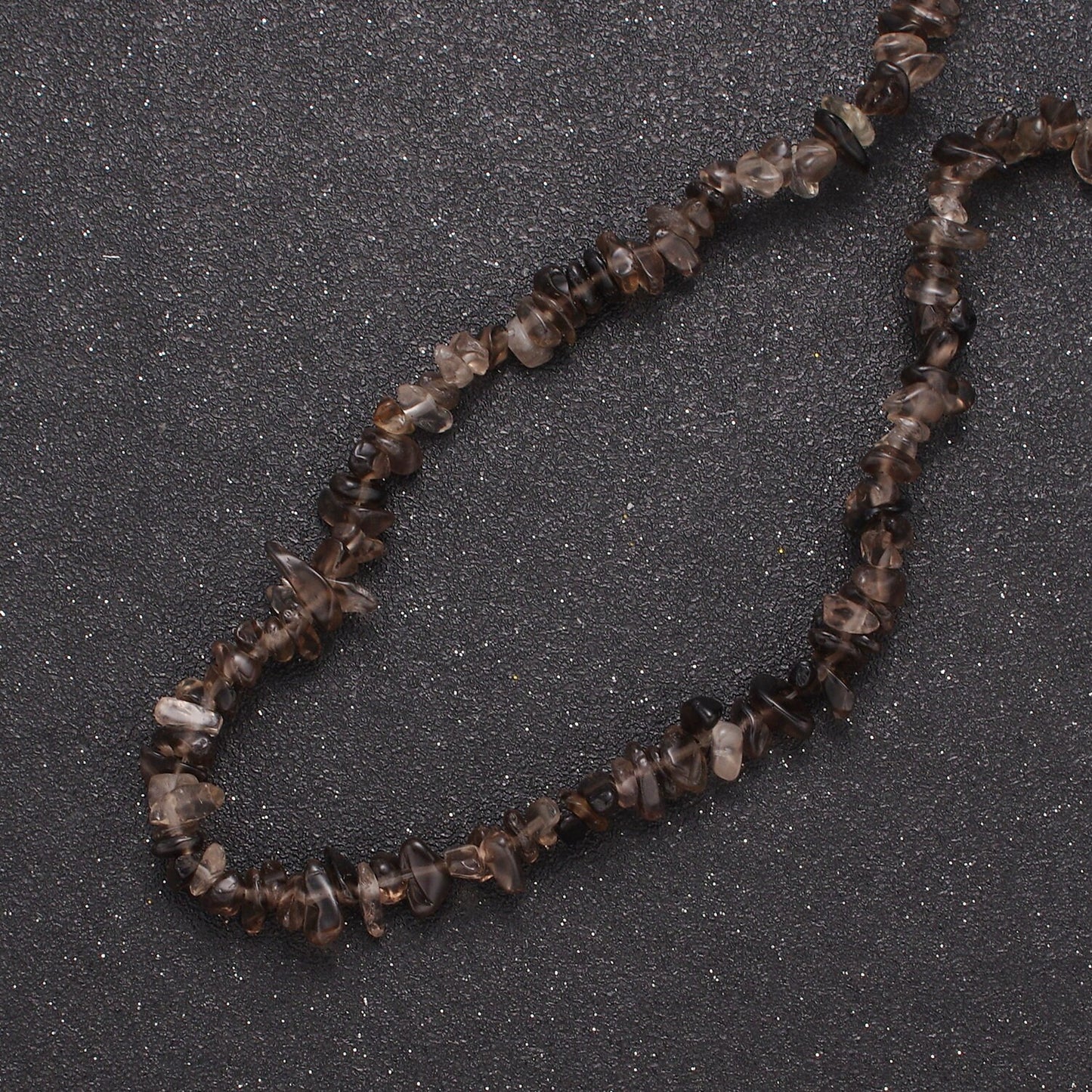 Dark Smokey Quartz Beaded Necklace - 17.5" Chip Necklace Healing Crystals, Gemstone Necklace, Handmade Jewelry, Crystal Necklace WA-640