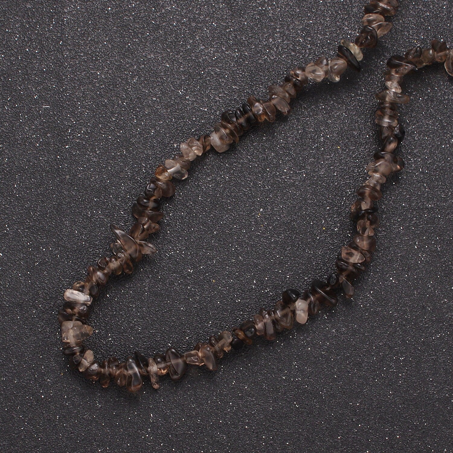 Dark Smokey Quartz Beaded Necklace - 17.5" Chip Necklace Healing Crystals, Gemstone Necklace, Handmade Jewelry, Crystal Necklace WA-640