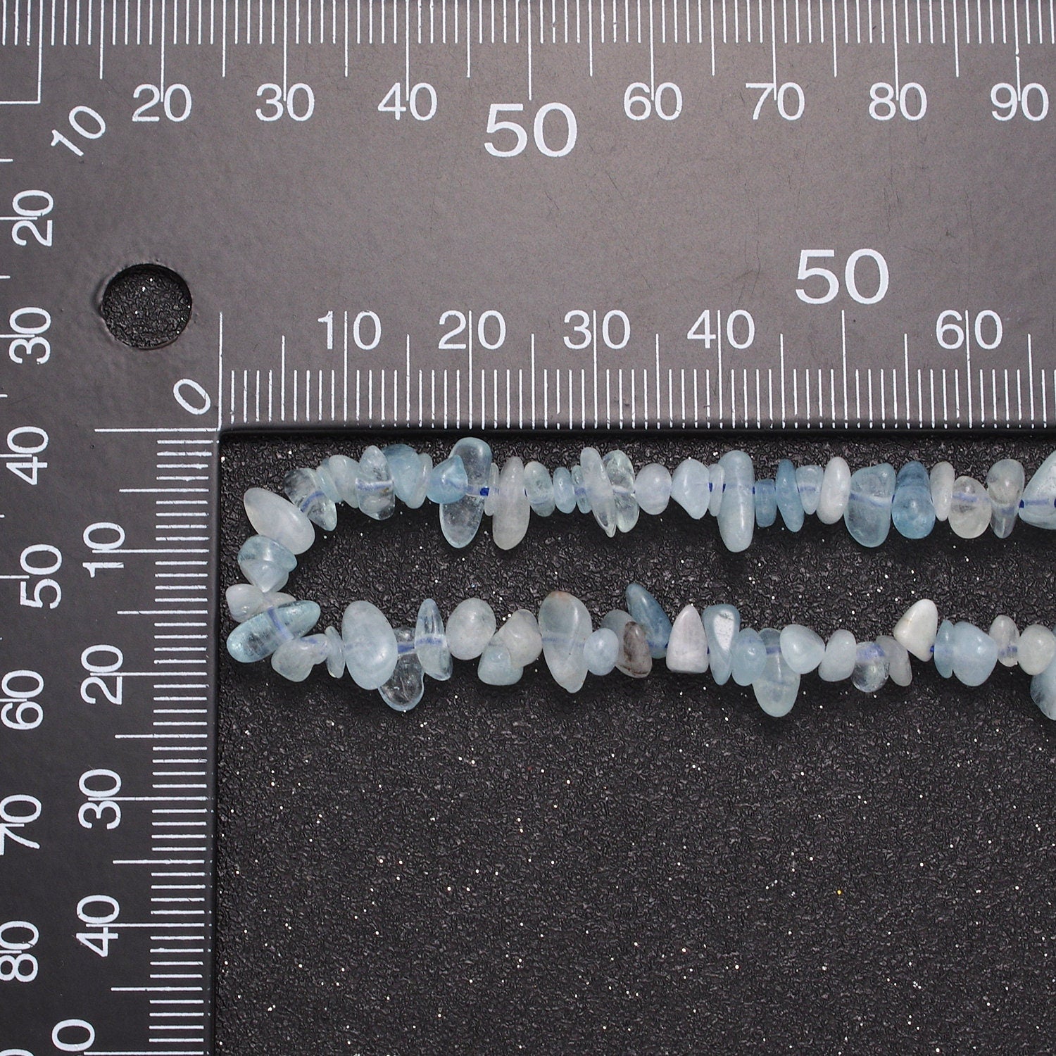 Blue Apatite Beaded Necklace - 18.2" Chip Necklace Healing Crystals, Gemstone Necklace, Handmade Jewelry, Crystal Necklace WA-641