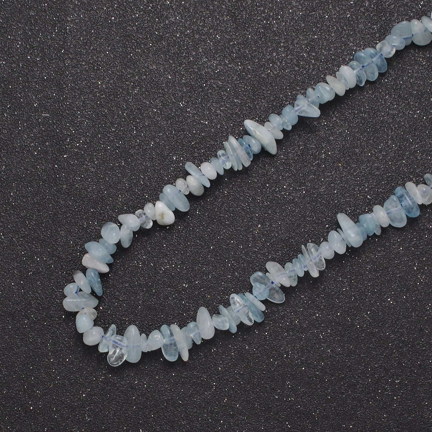 Blue Apatite Beaded Necklace - 18.2" Chip Necklace Healing Crystals, Gemstone Necklace, Handmade Jewelry, Crystal Necklace WA-641