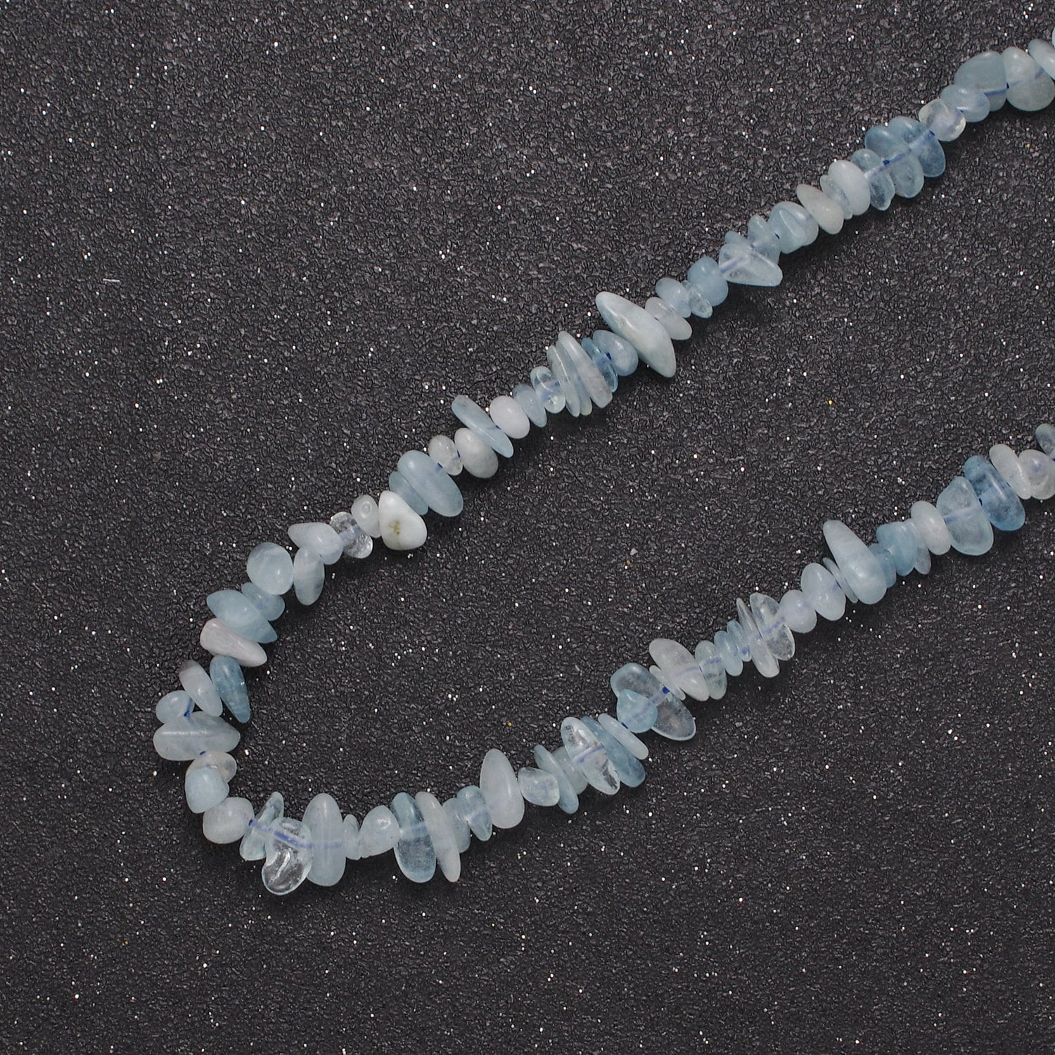 Blue Apatite Beaded Necklace - 18.2" Chip Necklace Healing Crystals, Gemstone Necklace, Handmade Jewelry, Crystal Necklace WA-641
