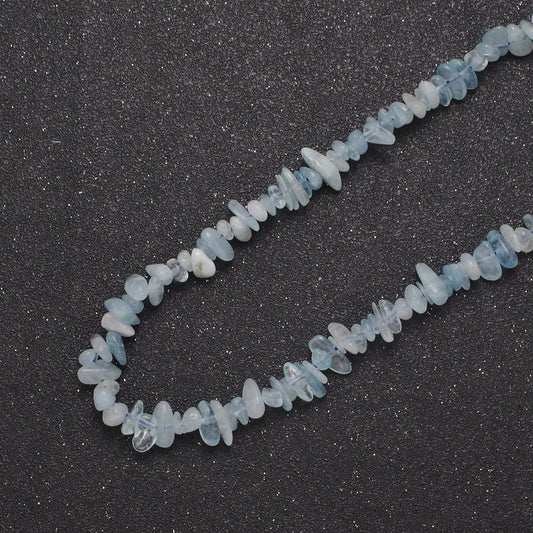 Blue Apatite Beaded Necklace - 18.2" Chip Necklace Healing Crystals, Gemstone Necklace, Handmade Jewelry, Crystal Necklace WA-641